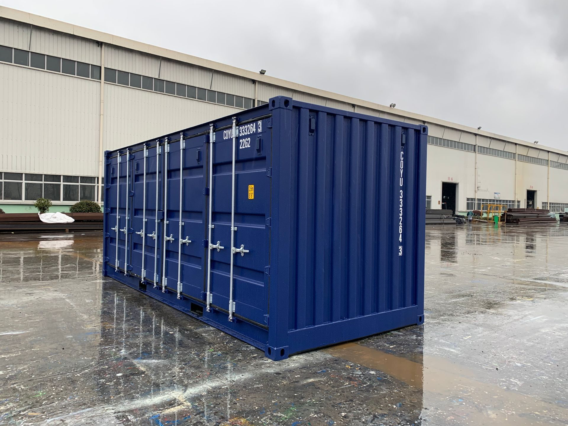 Contenedor 20 Pies Azul Open Side